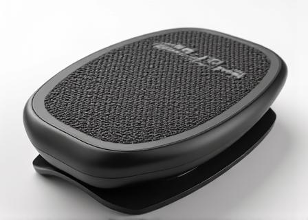 Wide non-slip stepper pedals close-up