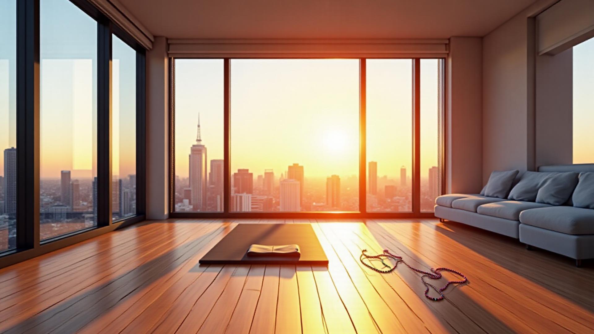 Vibrant home fitness setup